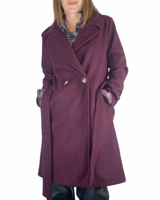 Habiti - Cappotto corto doppiopetto - VINO