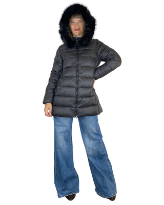 Habiti - Piumino lungo stondato - NERO