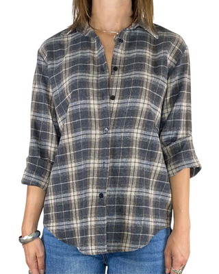 Habiti - Camicia quadri flanella - PIOMBO