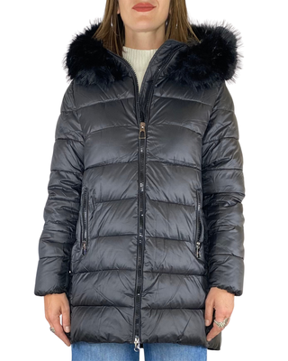 Habiti - Piumino lungo stondato - NERO