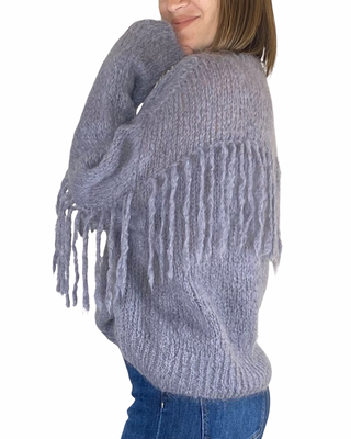 Habiti - Maglia mohair frange - GRIGIO