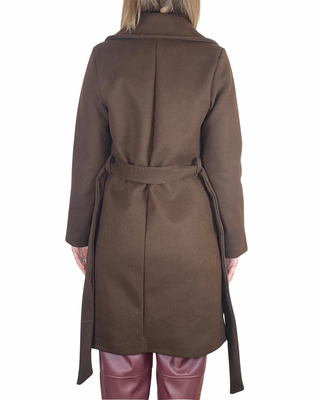 Habiti - Cappotto corto doppiopetto - MORO