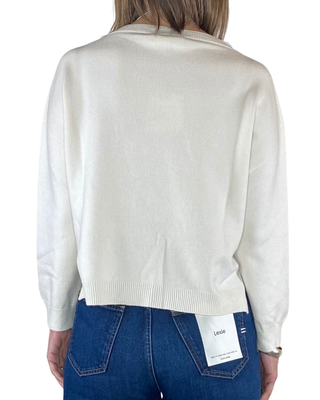 Vicolo - Maglia scatola spacchetti - PANNA