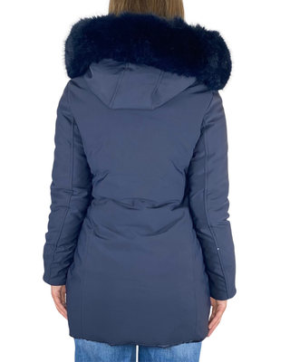 Habiti - Giaccone slim tessuto tecnico - BLU