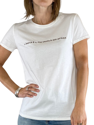 vicolo - t-shirt "l'ironia" - moro