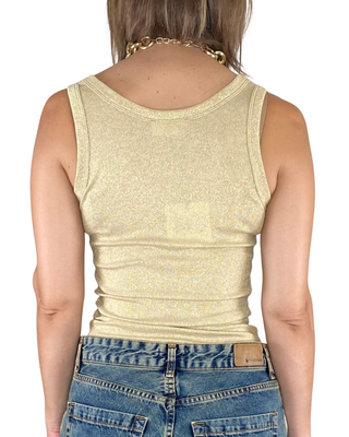 vicolo - canotta vogatore lurex - oro