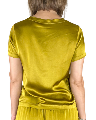 vicolo - t-shirt viscosa - ocra