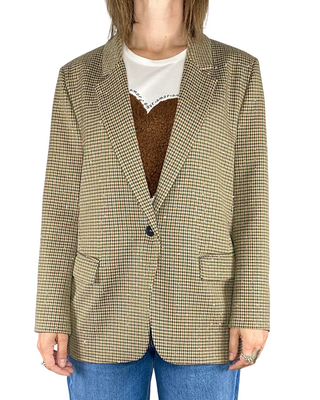 vicolo - blazer pied-de-poule e strass - cammello