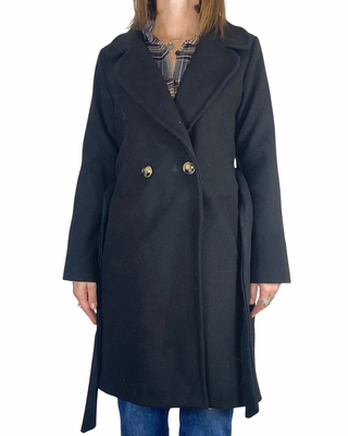 Habiti - Cappotto corto doppiopetto - NERO