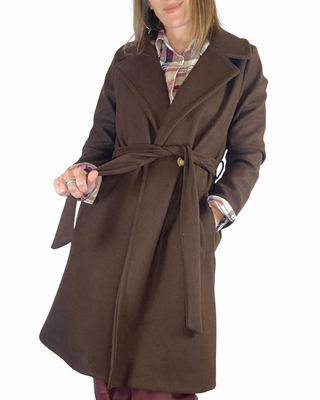 Habiti - Cappotto corto doppiopetto - MORO