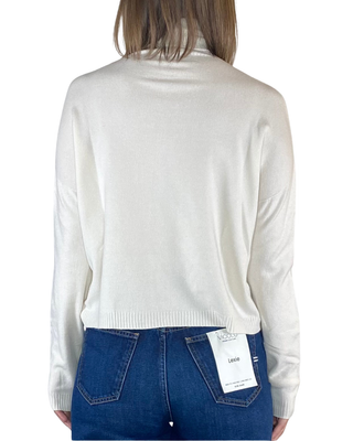 Vicolo - Maglia collo alto scatola - PANNA