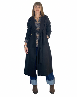 Habiti - Cappotto lungo doppiopetto - NERO