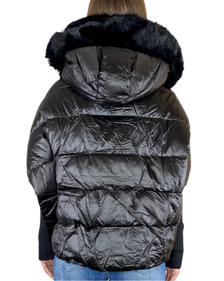 Habiti - Cappa imbottita manicotto - NERO