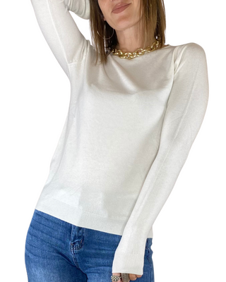 Habiti - Maglia scollo barchetta - PANNA