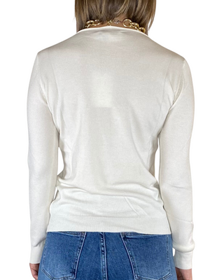 Habiti - Maglia scollo barchetta - PANNA