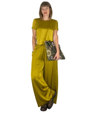 vicolo - pantalone palazzo viscosa - ocra