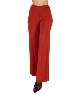 habiti - completo t-shirt e pantalone palazzo - rosso india