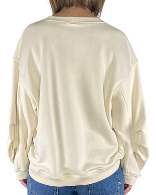 vicolo - felpa garzata stondata - burro