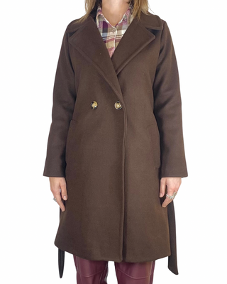 Habiti - Cappotto corto doppiopetto - MORO