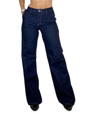 Habiti - Jeans palazzo tasca francese - JEANS SCURO