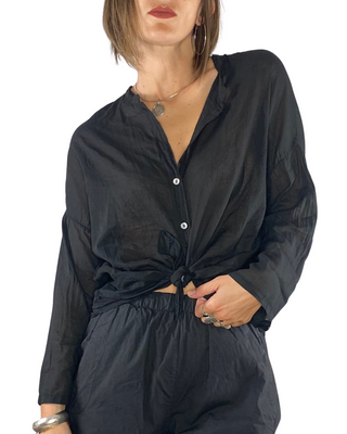 Habiti - Camicia mussola 100% cotone - NERO
