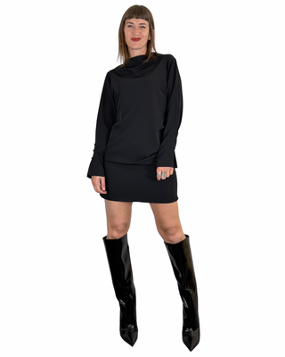 Susy Mix - Abito fluido con bottoni - NERO