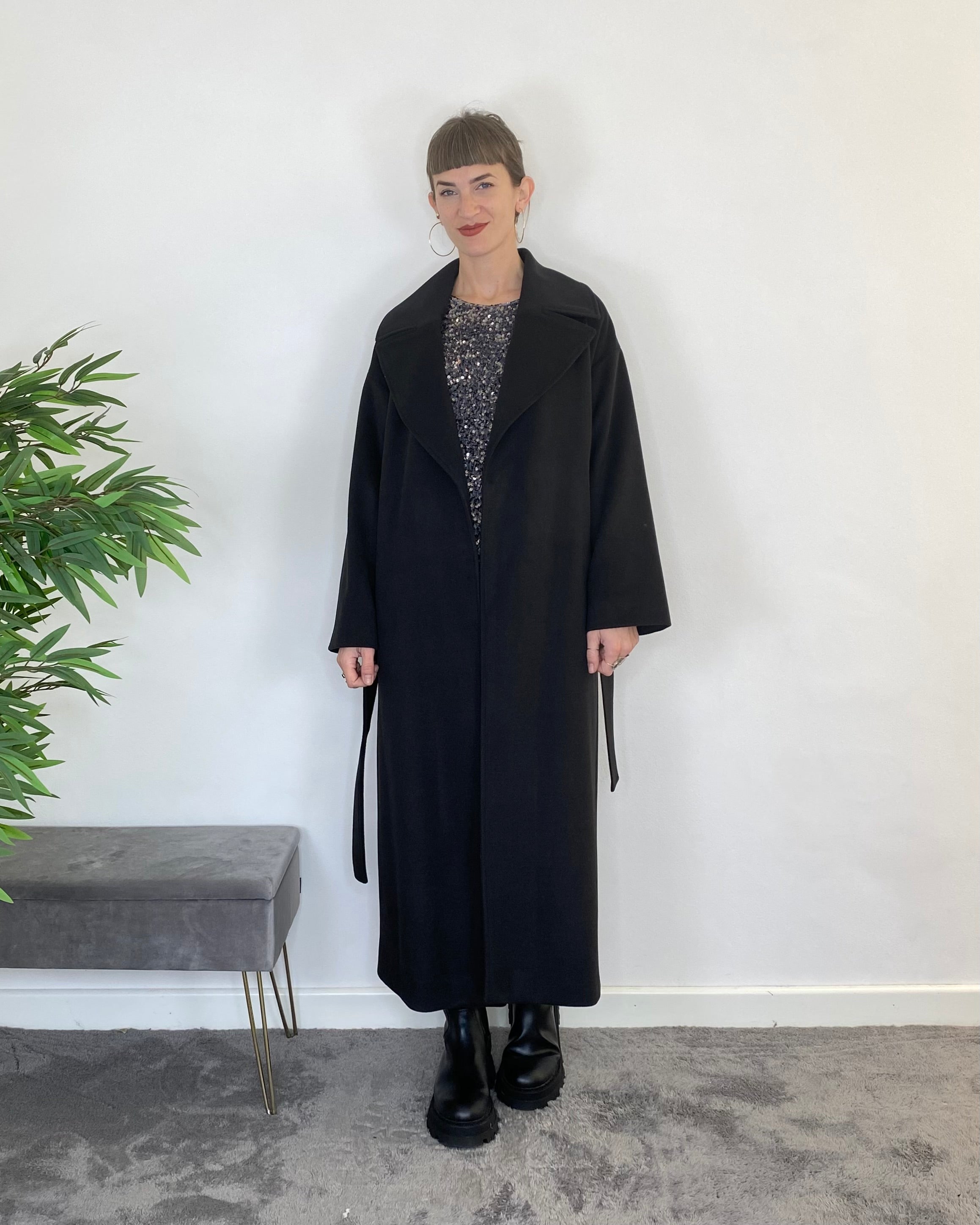 Cappotto a vestaglia - NERO