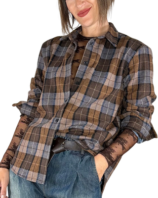 Habiti - Camicia flanella check - MORO