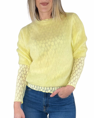 CADì - Maglia manica 3/4 kid mohair - GIALLO