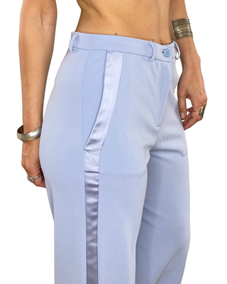 Vicolo - Pantalone dritto banda smoking - CELESTE