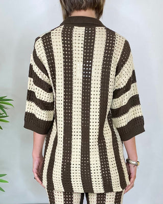 Vicolo - Cardigan crochet - MORO