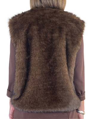 Motel - Gilet ecopellicia con passamaneria - MORO