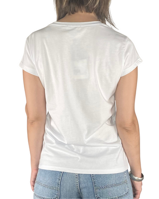 Vicolo - T-shirt "23" spilla cabochon - BIANCO