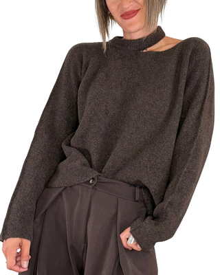 Habiti - Maglia cut-out - MORO