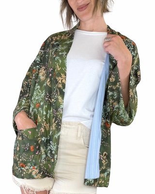 CADì - Kimono con fodera camicia - VERDE OLIVA