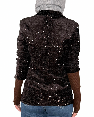 Habiti - Giacca ciniglia e paillettes - MORO