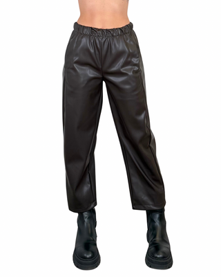 Habiti - Pantalone Japan ecopelle - MORO