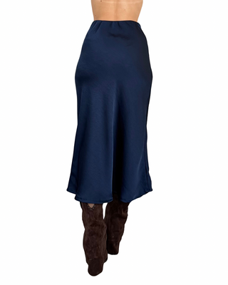 Habiti - Gonna svasata con pizzo - BLU