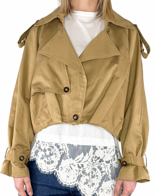 Tensione In - Trench crop canvas - CAMMELLO