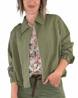 CADì - Bomber rimborsato in nylon - VERDE MILITARE