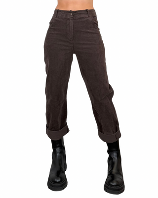 Habiti - Pantalone ovetto velluto - MORO