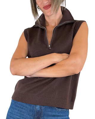 Habiti - Gilet con zip - MORO