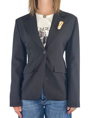 Susy Mix - Giacca slim con spilla - NERO