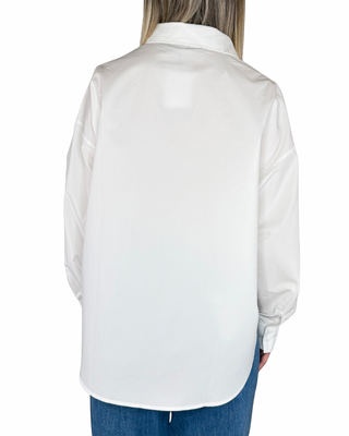 Habiti - Camicia oversize 100% cotone - BIANCO