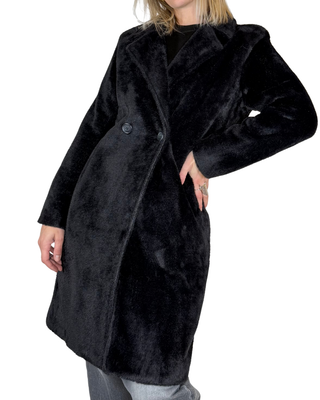 Susy Mix - Ecopelliccia monopetto - NERO