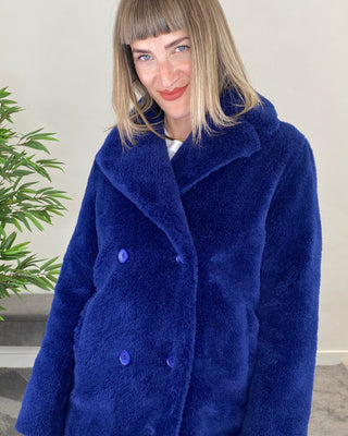 censured - cappotto ad orsetto cwc337 tfsh4 - blu