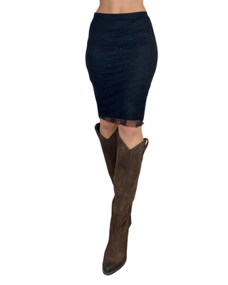 Susy Mix - Longuette pizzo elasticizzata - NERO