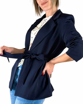 Habiti - Blazer con cintura - BLU