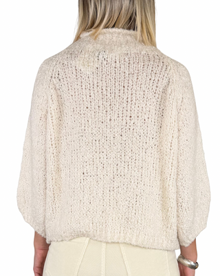 Habiti - Maglia bouclè manica 3/4 - PANNA