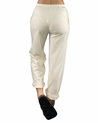 susy mix - felpa m/manica con pantalone baloon - burro